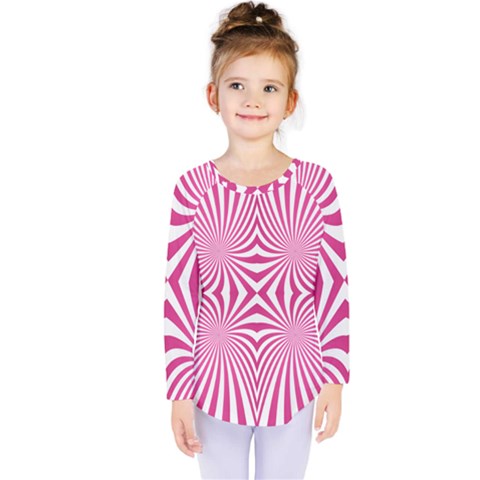 Hypnotic Psychedelic Abstract Ray Kids  Long Sleeve Tee by Alisyart