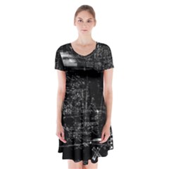 Grunde Short Sleeve V-neck Flare Dress by LalaChandra