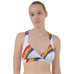 Watercolor Painting Rainbow Sweetheart Sports Bra by Mariart