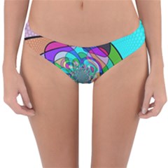 Retro Wave Background Pattern Reversible Hipster Bikini Bottoms by Mariart