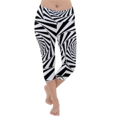 Pattern Texture Spiral Lightweight Velour Capri Yoga Leggings by Alisyart