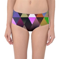 Abstract Geometric Triangles Shapes Mid-waist Bikini Bottoms by Pakrebo