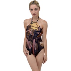 Wonderful Steampunk Lady Go With The Flow One Piece Swimsuit by FantasyWorld7