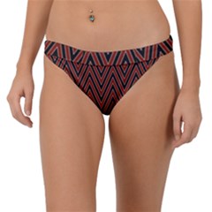 Pattern Chevron Black Red Band Bikini Bottom by Alisyart