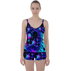 Fractal Pattern Spiral Abstract Tie Front Two Piece Tankini by Pakrebo