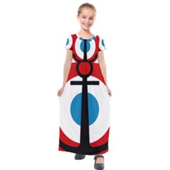 Roundel Of French Naval Aviation Kids  Short Sleeve Maxi Dress by abbeyz71