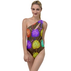 Textured Grunge Background Pattern To One Side Swimsuit