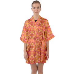 Desktop Pattern Abstract Orange Quarter Sleeve Kimono Robe by Pakrebo