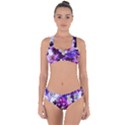 Pretty Purple Pansies Criss Cross Bikini Set View1