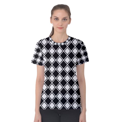 Square Diagonal Pattern Women s Cotton Tee by Mariart
