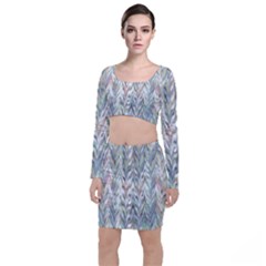 Zigzag Backdrop Pattern Grey Top And Skirt Sets by Alisyart