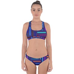Line Background Abstract Cross Back Hipster Bikini Set by Mariart