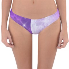 Purple Sky Star Moon Clouds Reversible Hipster Bikini Bottoms by Mariart