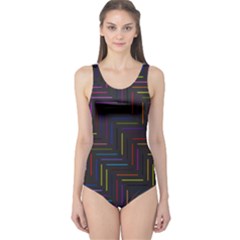 Lines Line Background One Piece Swimsuit by Alisyart