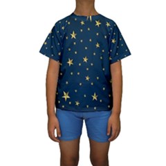 Stars Night Sky Background Space Kids  Short Sleeve Swimwear by Alisyart