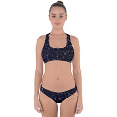 Blued Dark Bubbles Print Cross Back Hipster Bikini Set by dflcprintsclothing