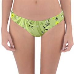 Seamless Pattern Green Garden Reversible Hipster Bikini Bottoms by Pakrebo