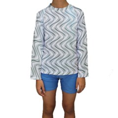 Abstract Geometric Line Art Kids  Long Sleeve Swimwear by Pakrebo