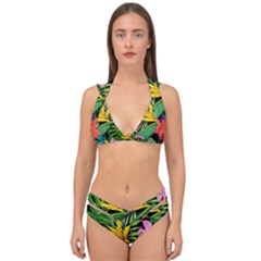 Tropical Adventure Double Strap Halter Bikini Set by retrotoomoderndesigns