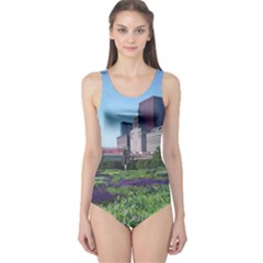 Lurie Garden Salvia River One Piece Swimsuit by Riverwoman