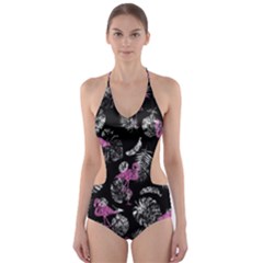 Flamingo Pattern Cut-out One Piece Swimsuit by Valentinaart