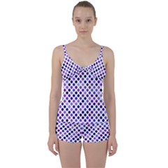 Shades Of Purple Polka Dots Tie Front Two Piece Tankini by retrotoomoderndesigns