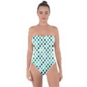 Shades Of Green Polka Dots Tie Back One Piece Swimsuit View1