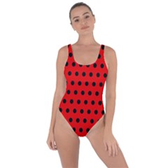 Red Black Polka Dots Bring Sexy Back Swimsuit by retrotoomoderndesigns
