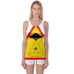 Sign Road Road Sign Traffic One Piece Boyleg Swimsuit