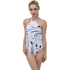 Animal Equine Face Horse Go With The Flow One Piece Swimsuit by Wegoenart