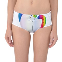 Rainbow Unicorn Unicorn Heart Mid-waist Bikini Bottoms by Wegoenart