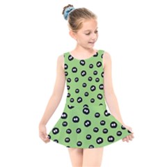 Totoro - Soot Sprites Pattern Kids  Skater Dress Swimsuit by Valentinaart