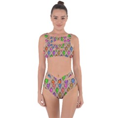 Abstract Background Colorful Leaves Bandaged Up Bikini Set  by Alisyart