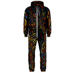 Stained Glass Window Glass Colorful Hooded Jumpsuit (men)  by Pakrebo