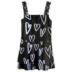 White Hearts - Black Background Kids  Layered Skirt Swimsuit by alllovelyideas