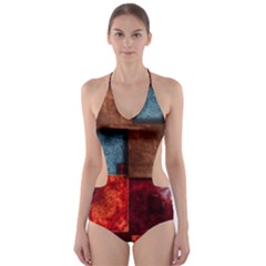 Abstract Depth Structure 3d Cut-out One Piece Swimsuit by Pakrebo