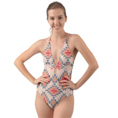 Tribal Signs 2              Halter Cut-out One Piece Swimsuit by LalyLauraFLM