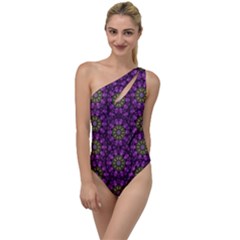 Ornate Heavy Metal Stars In Decorative Bloom To One Side Swimsuit by pepitasart