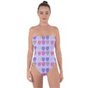Valentine Hearts Lilac Tie Back One Piece Swimsuit View1