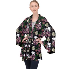Victorian Girl Black Velvet Kimono Robe by snowwhitegirl