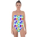 Colorful Leaves Blue Tie Back One Piece Swimsuit View1