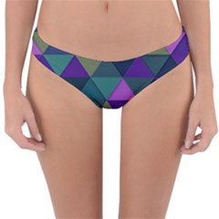 Blue Geometric Reversible Hipster Bikini Bottoms
