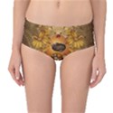 Awesome Steampunk Easter Egg With Flowers, Clocks And Gears Mid-Waist Bikini Bottoms View1