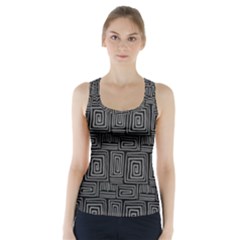Gray Square Swirl Racer Back Sports Top by modernwhimsy