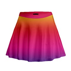 Neon Bright Rainbow Mini Flare Skirt by retrotoomoderndesigns