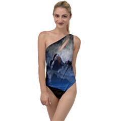 Mountains Moon Earth Space To One Side Swimsuit by Pakrebo