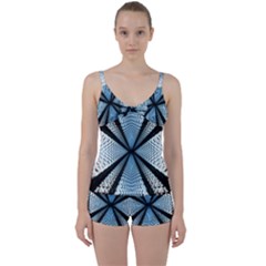 6th Dimension Metal Abstract Obtained Through Mirroring Tie Front Two Piece Tankini by Sudhe