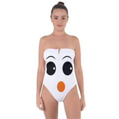 Happy Face With Orange Nose Vector File Tie Back One Piece Swimsuit by Sudhe
