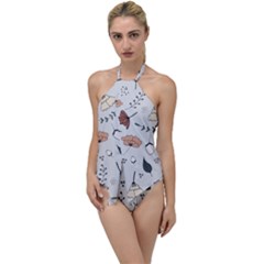 Grey Toned Pattern Go With The Flow One Piece Swimsuit