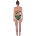 Green Military Vector Pattern Texture Tie Back One Piece Swimsuit View2